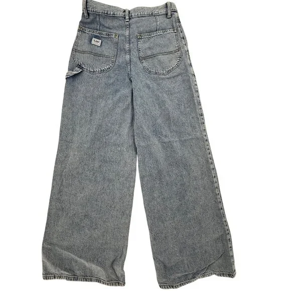 Vintage Lee Workwear Womens Wide-Leg Denim Jeans, Size 30, High-Waist Relax Fit - Picture 2 of 10